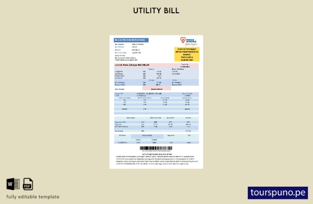 listo para imprimir plantilla de factura de servicios públicos de electricidad 5